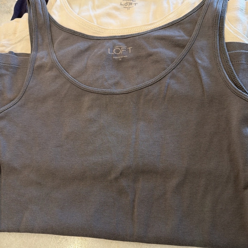 Set Of 7 Ann Taylor Loft Cotton Tanks Size M - Picture 5 of 10